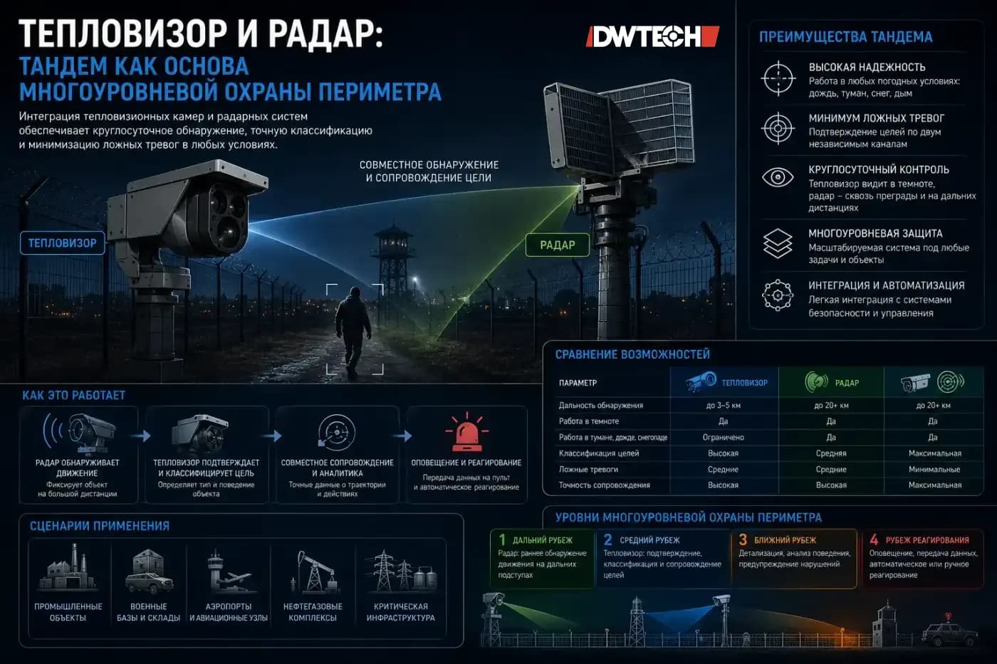 Тепловизор и радар: тандем как основа многоуровневой охраны периметра