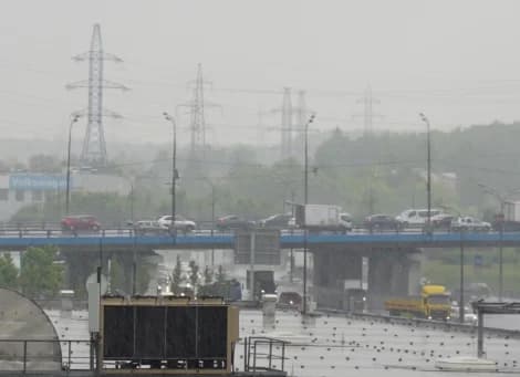 Вид области наблюдения в видимом спектре. Дождь.