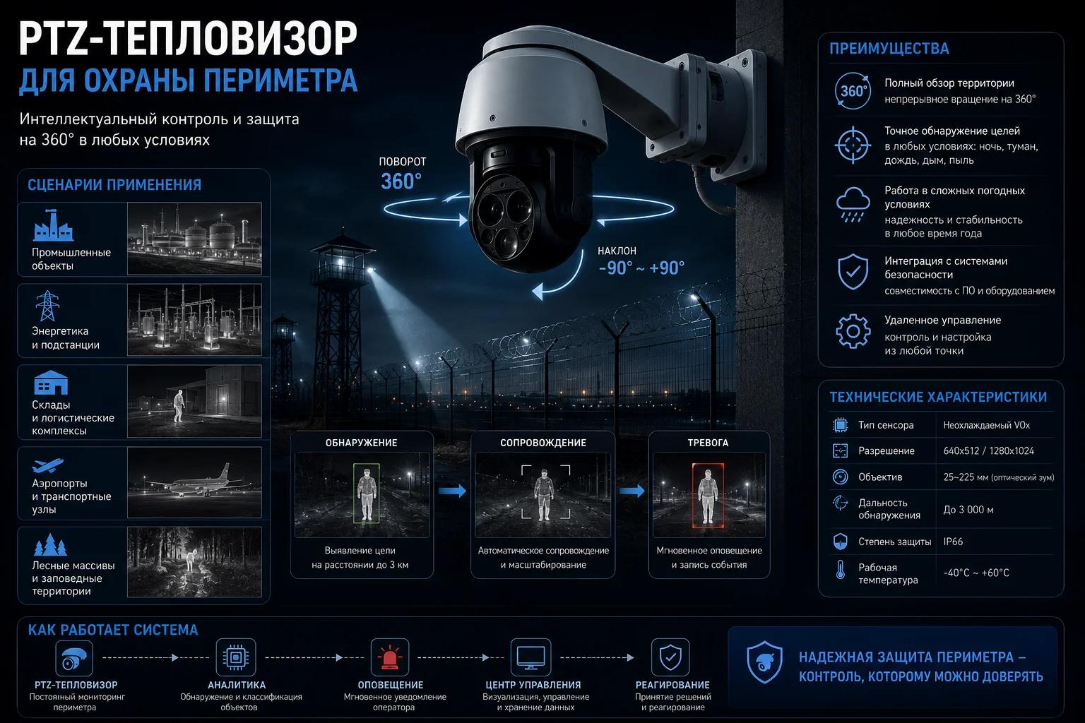 PTZ-тепловизор для охраны периметра — сценарии применения