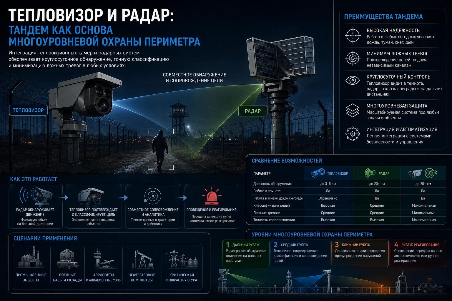 Тепловизор и радар: тандем как основа многоуровневой охраны периметра