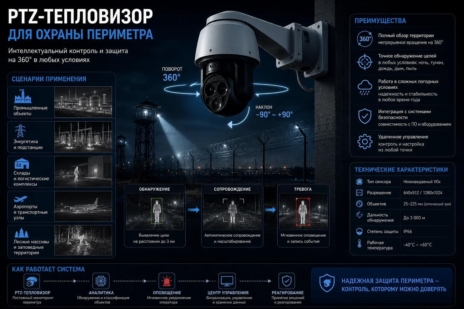 PTZ-тепловизор для охраны периметра — сценарии применения